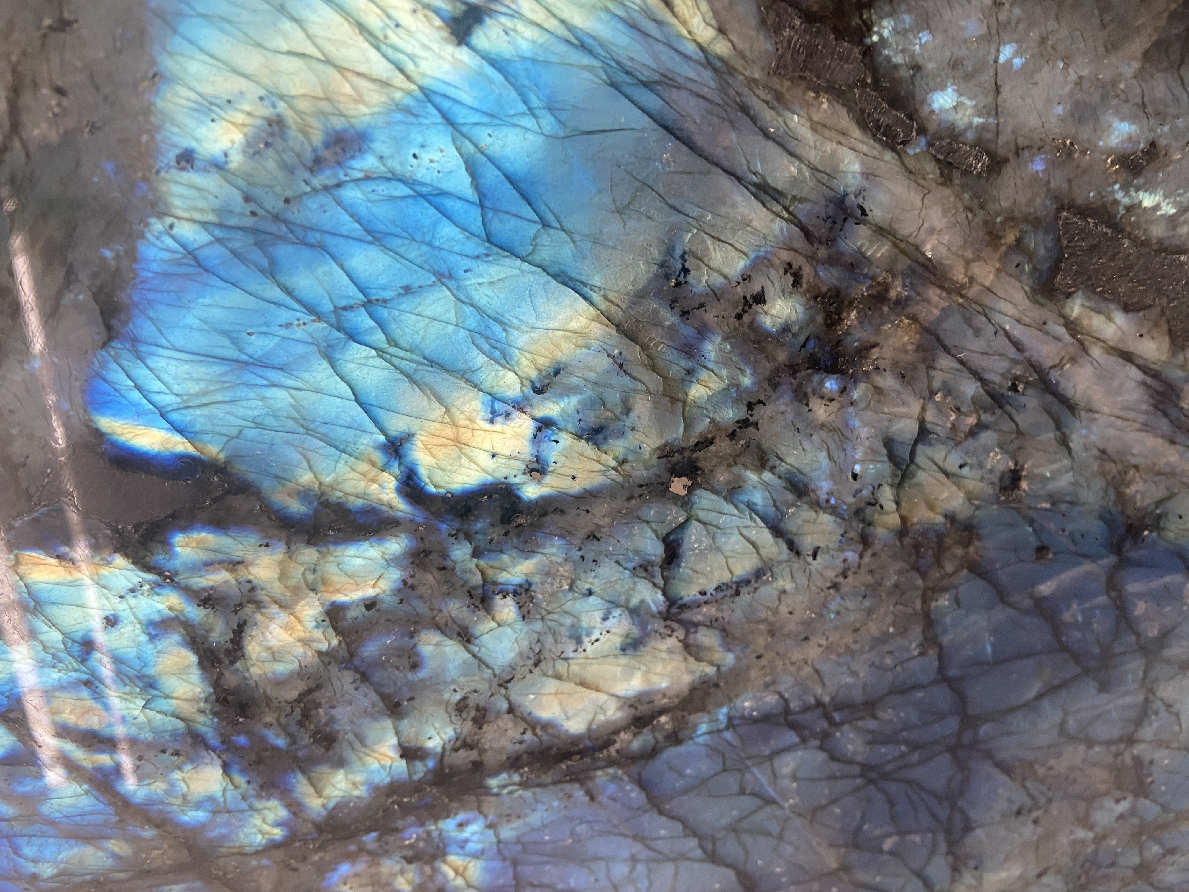 Black and blue granite with natural shimmer look.